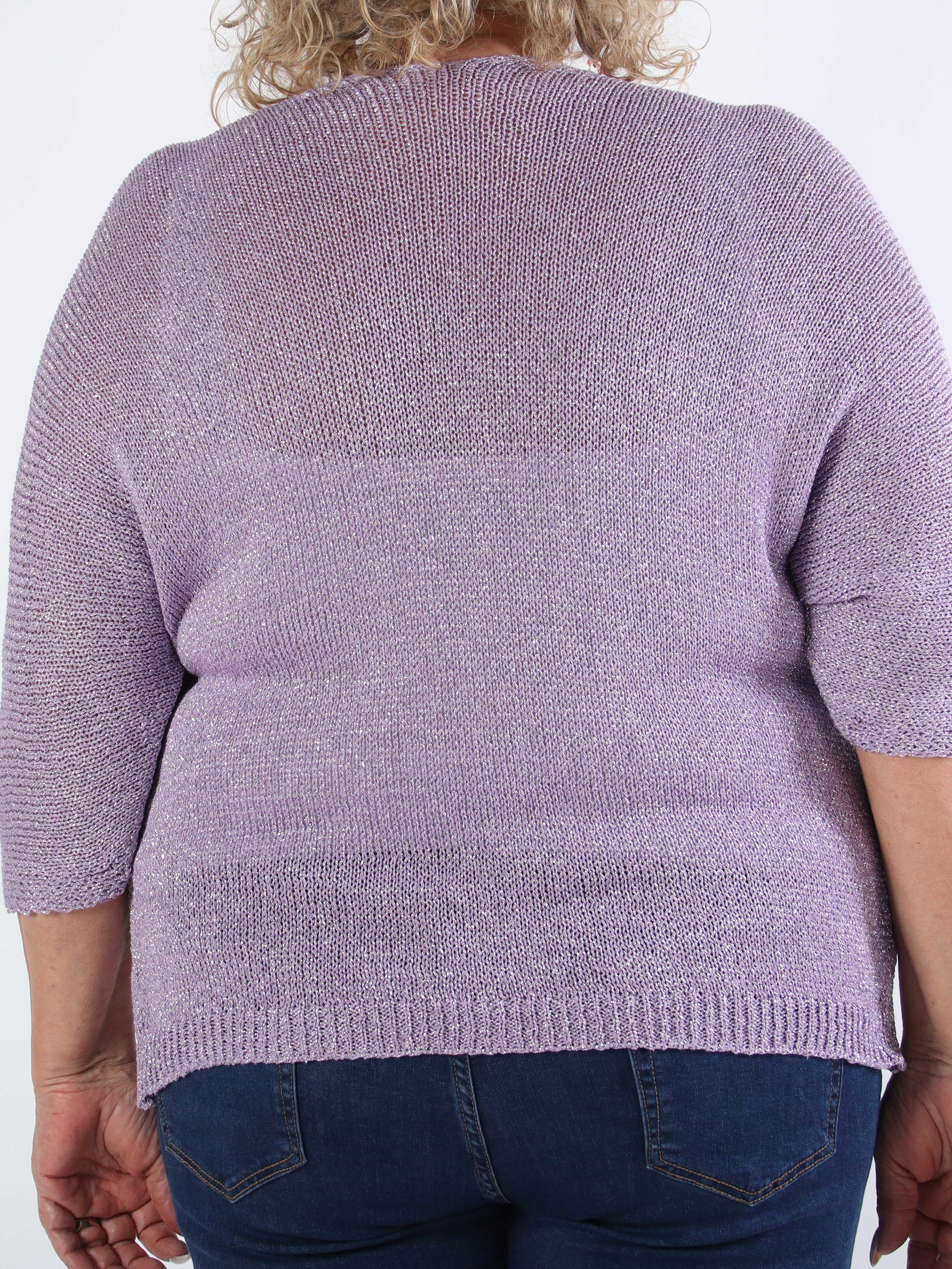 Mariela - Sød plus size cardigan i viskose med glimmertråde